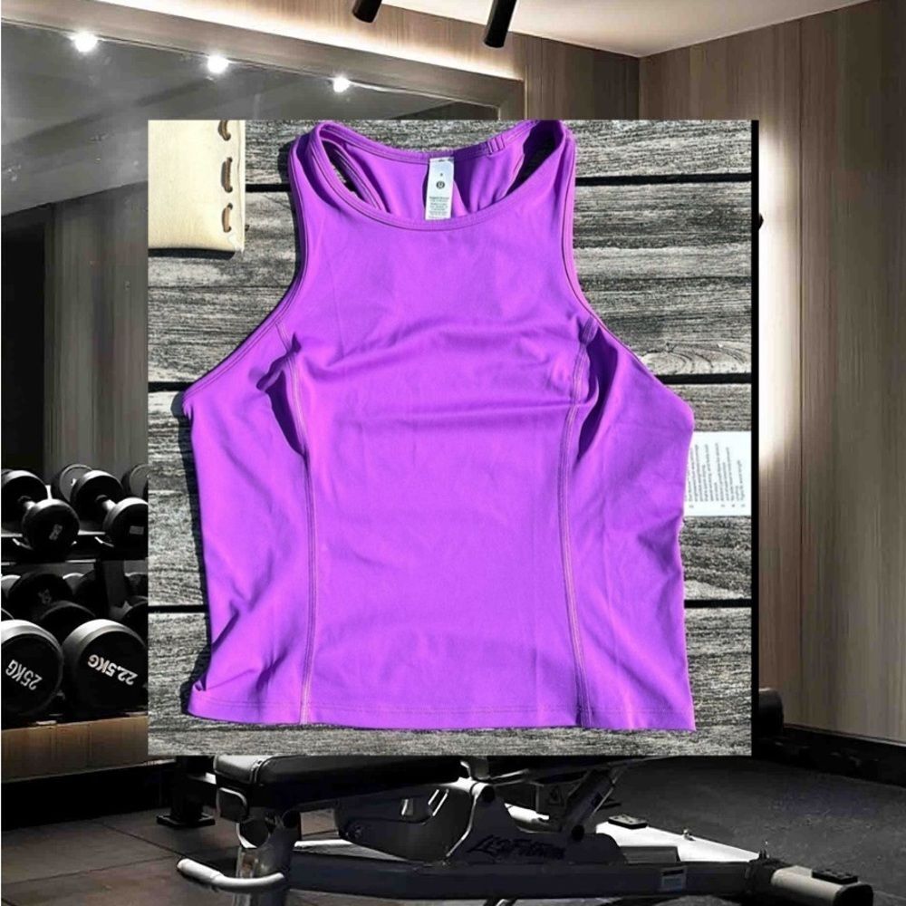 Lululemon NULUX RACERBACK CROPPED RUN TANK TOP size 4 MOONLIT MAGENTA NWT - Picture 4 of 6